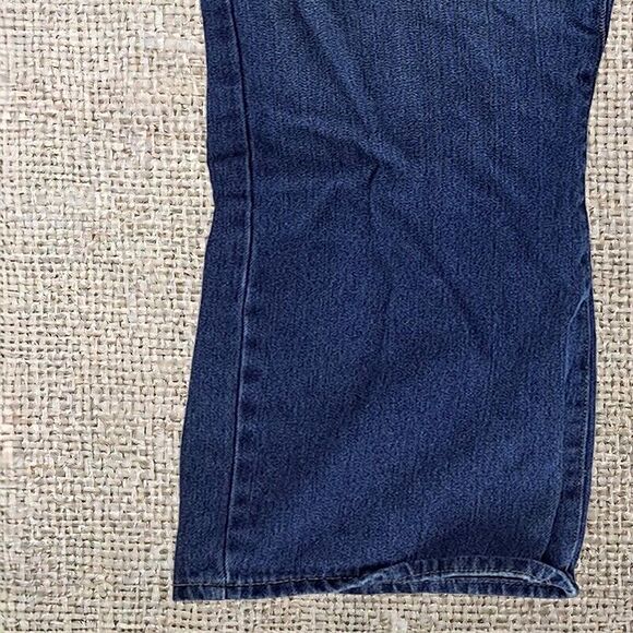Iron Jeans Vintage USA Dark Denim Straight Leg 38x32 Pockets Zip Logo Button - Picture 4 of 14
